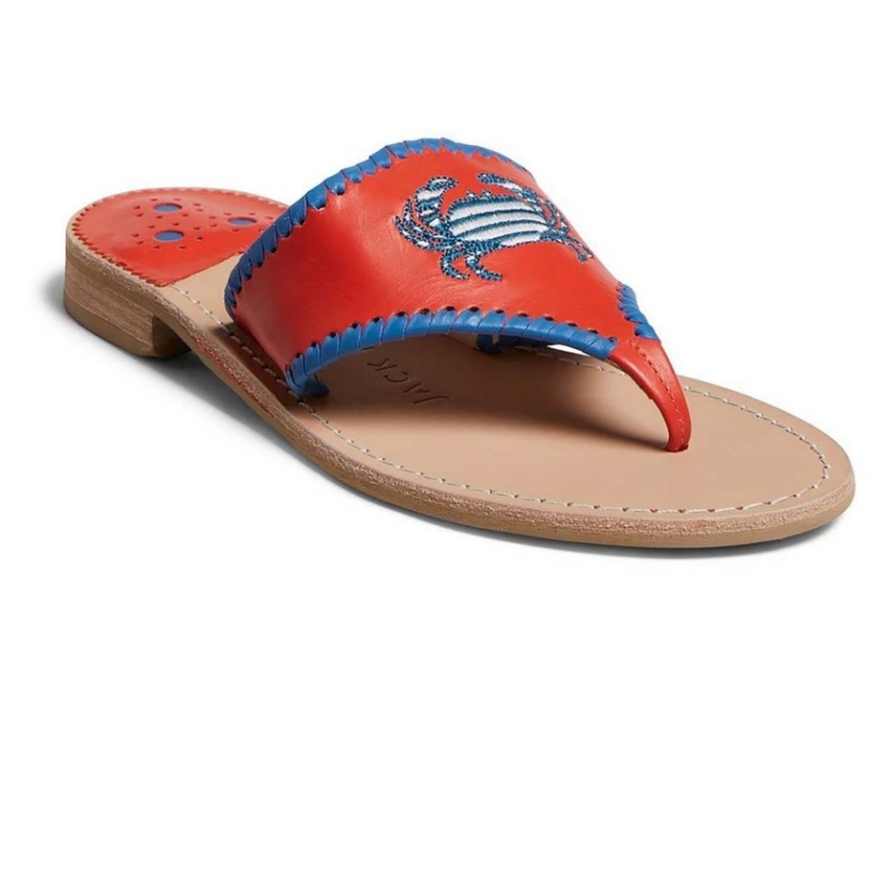 JACK ROGERS Crab Embroidered Sandals